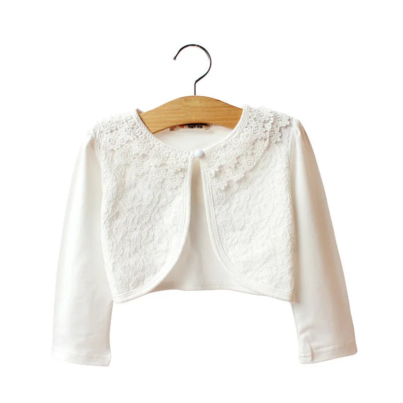 Kids Lace Cardigan Long Sleeve Jackets