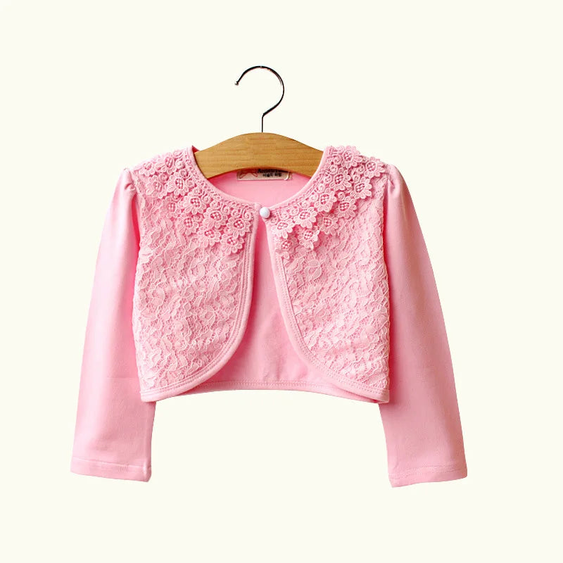 Kids Lace Cardigan Long Sleeve Jackets