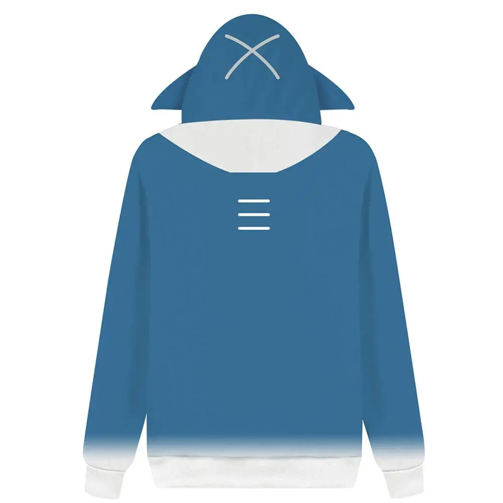 Hololive English VTuber Gawr Cosplay Gura Hoodie 3D Printed Sweatshirt