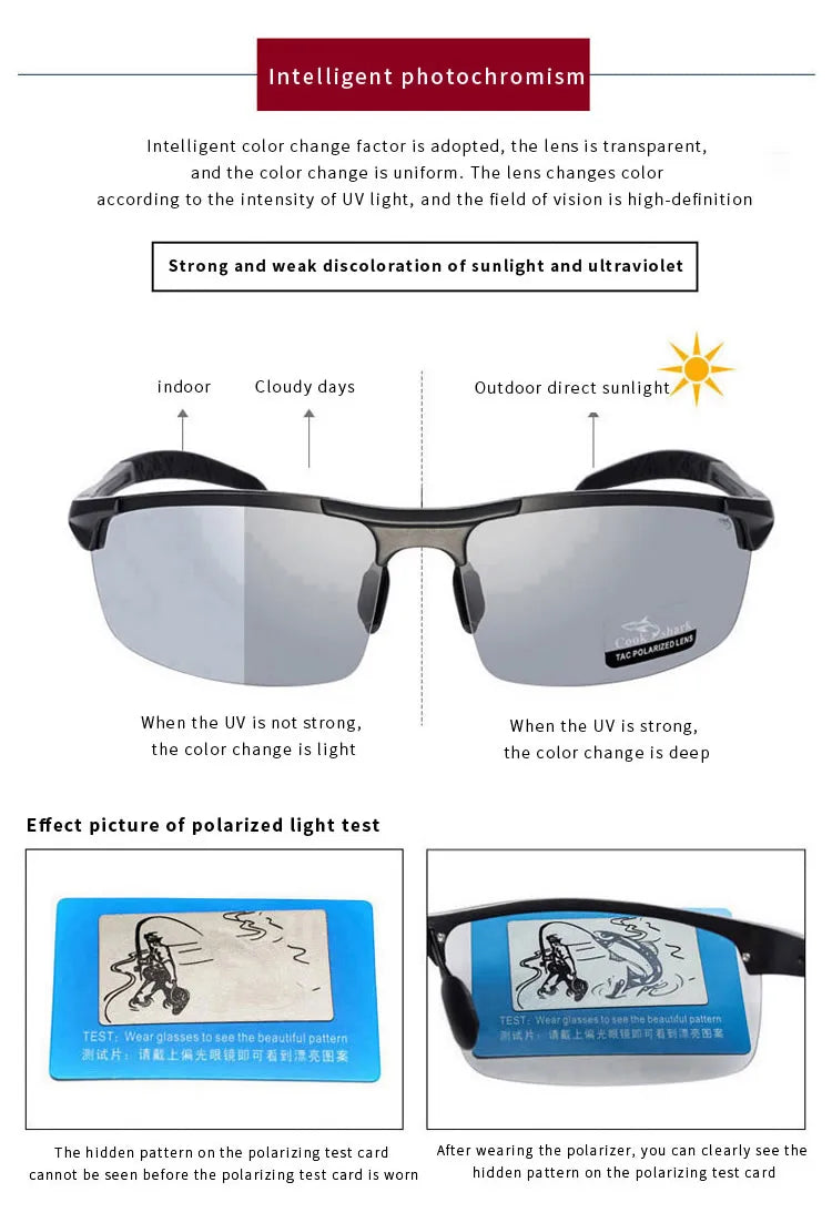 Cook Shark's new aluminum magnesium sunglasses men's sunglasses HD polarized driving drivers color glasses tide