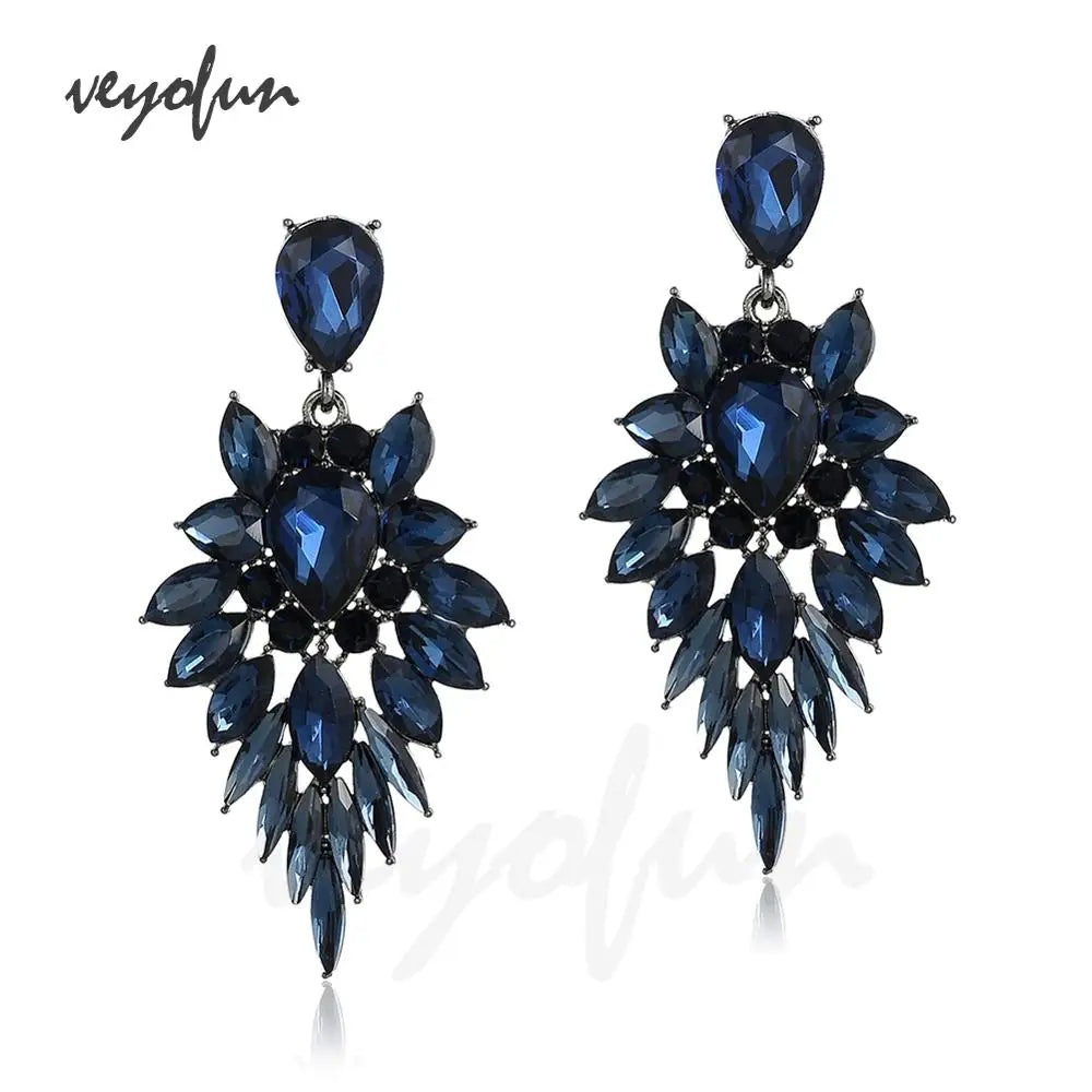 Luxury Crystal Dangle Earrings Geometry Drop Earrings For Woman