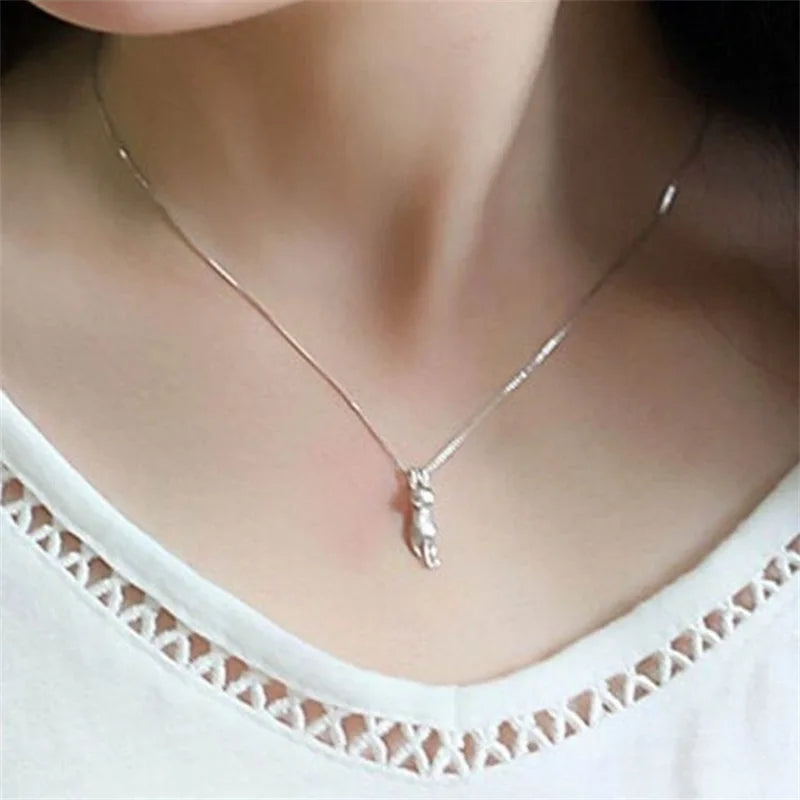 Sterling Silver Necklaces Cats Pendants&Necklaces