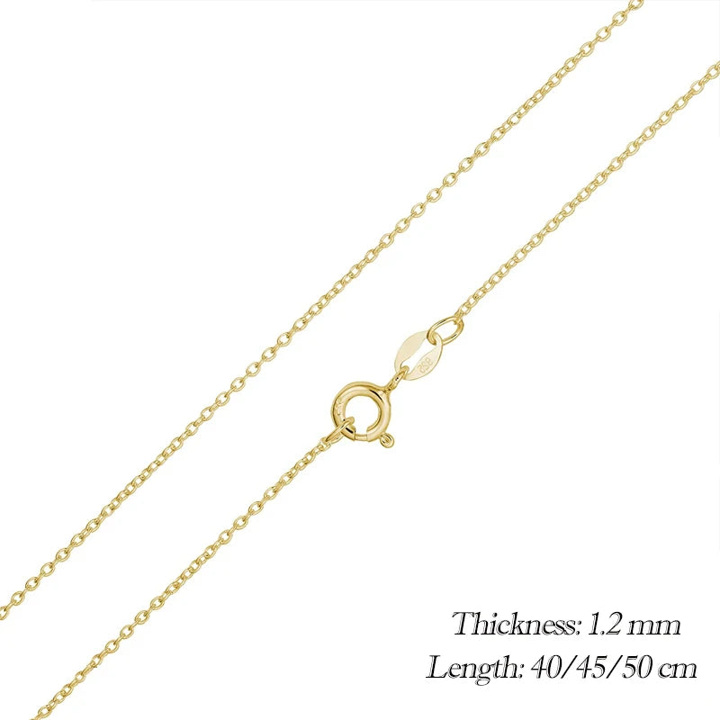 Classic Basic Chain Sterling Silver Lobster Clasp Necklace