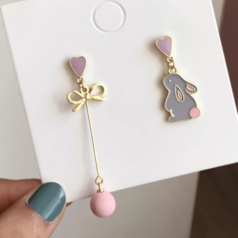 Flower Cute Animal Dangle Earrings For Women