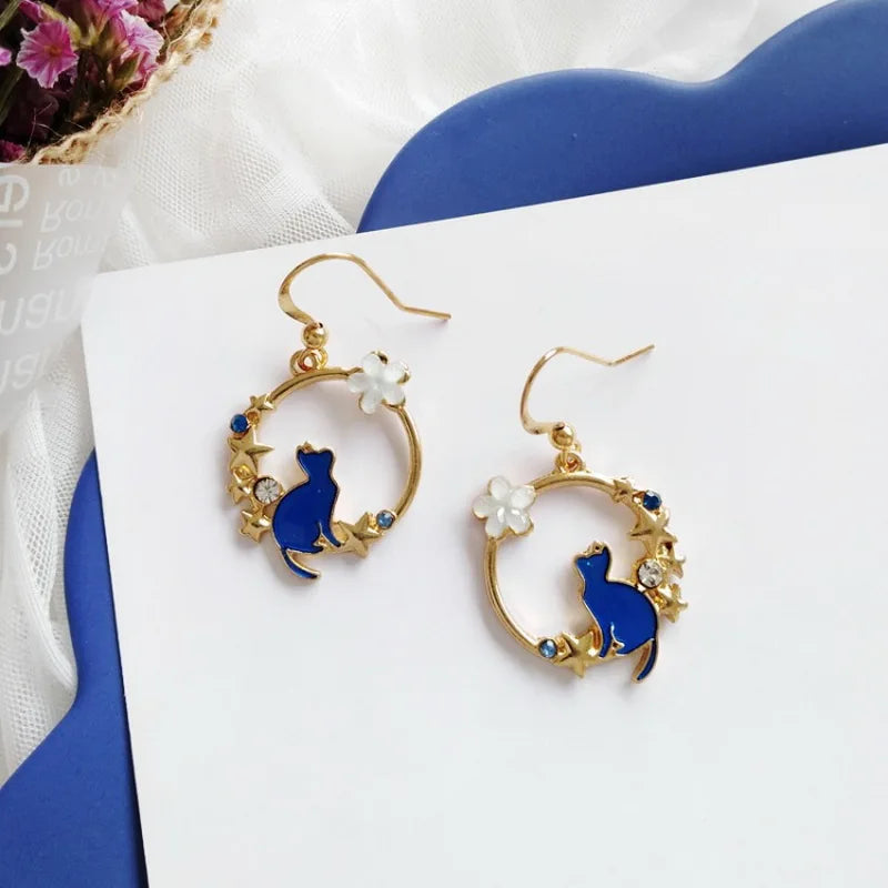 Cute Cat Dangle Earrings For Women