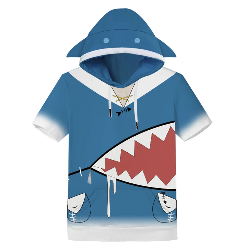 Hololive English VTuber Gawr Cosplay Gura Hoodie 3D Printed Sweatshirt