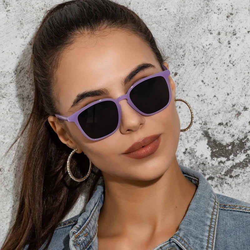 6pcs/4pcs/3pcs Square Small Sunglasses Women Rectangle Frame Purple Colorful Sun Glasses Female Y2K Retro Gradient Shades UV400