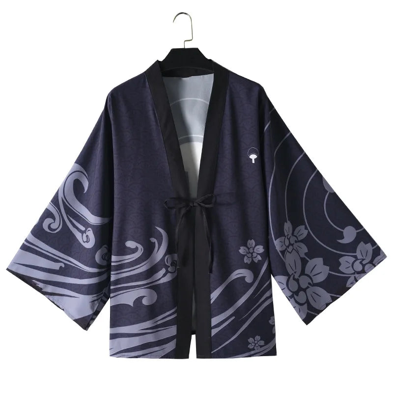 New Anime Hokage Konoha Kakashi Madara Sasuke Cosplay Costumes Kimono Uchiha Symbol Cloak Haori Adult Kids Jacket Cardigan Coat
