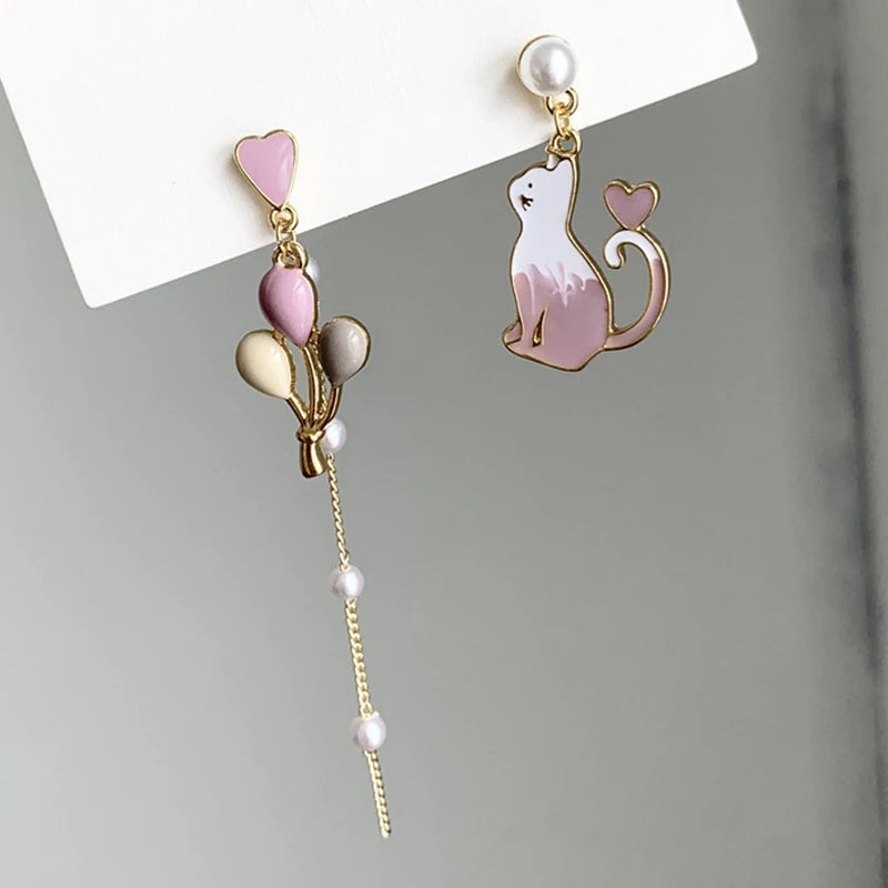 Flower Cute Animal Dangle Earrings For Women