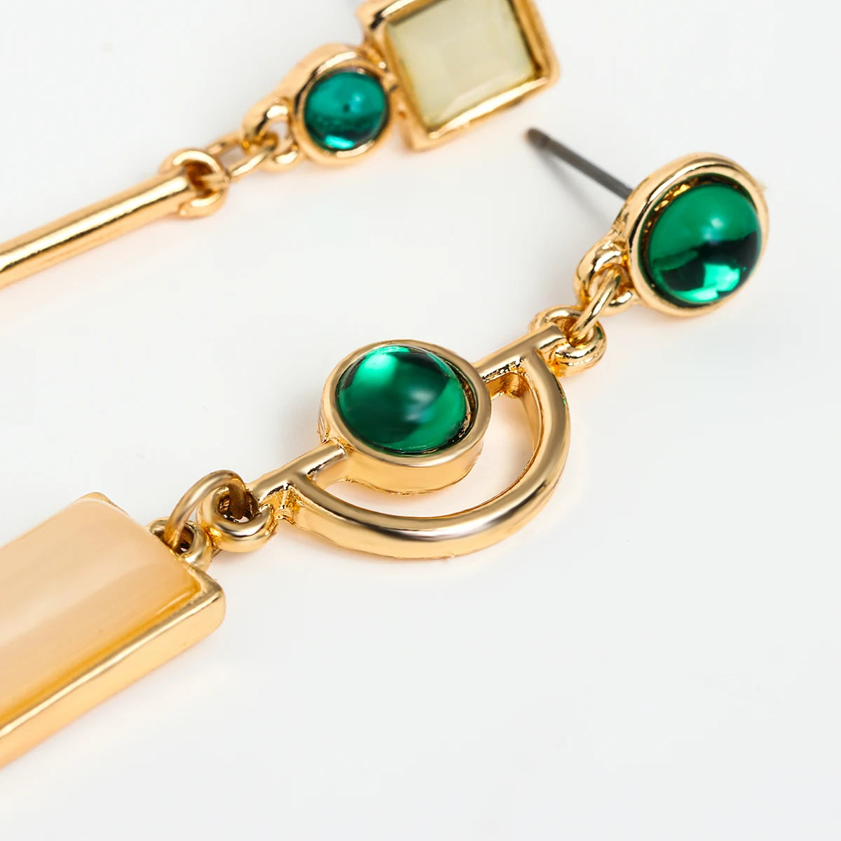 Asymmetry Irregular Enamel Geometric Drop Earrings for Women