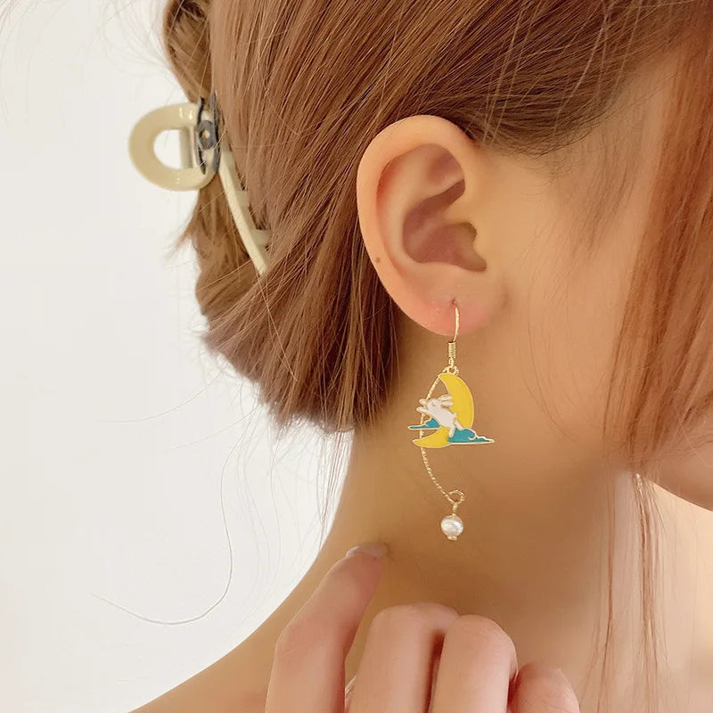 Flower Cute Animal Dangle Earrings For Women