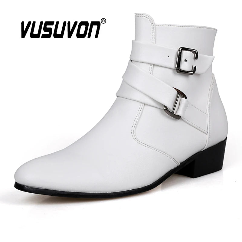 Men Fashion Toe Height Increase Boots