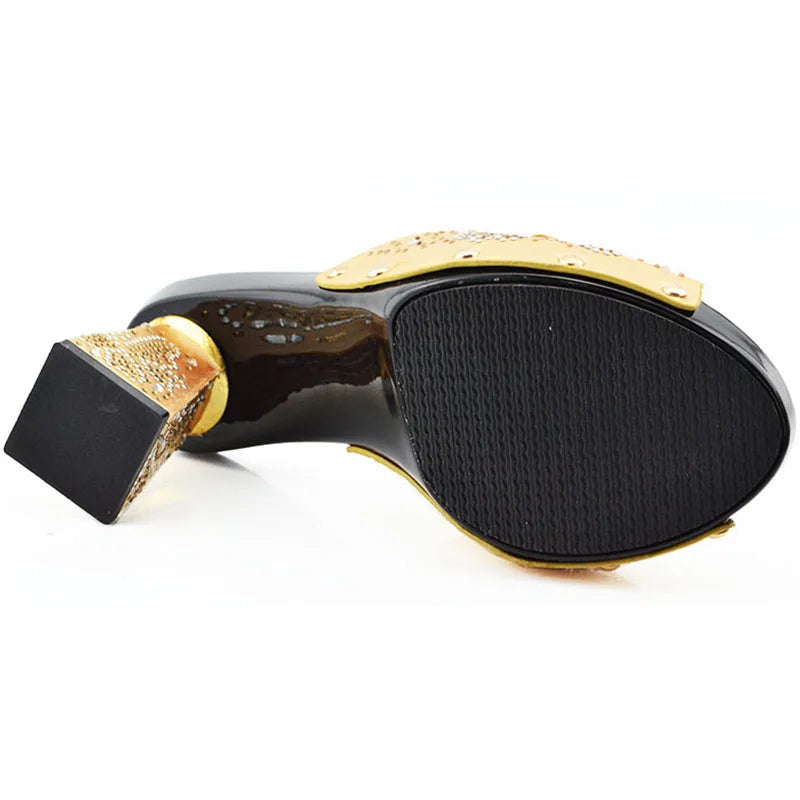 Ladies Shoe with Match Bag High Quality Women Heel Teal Color for Party