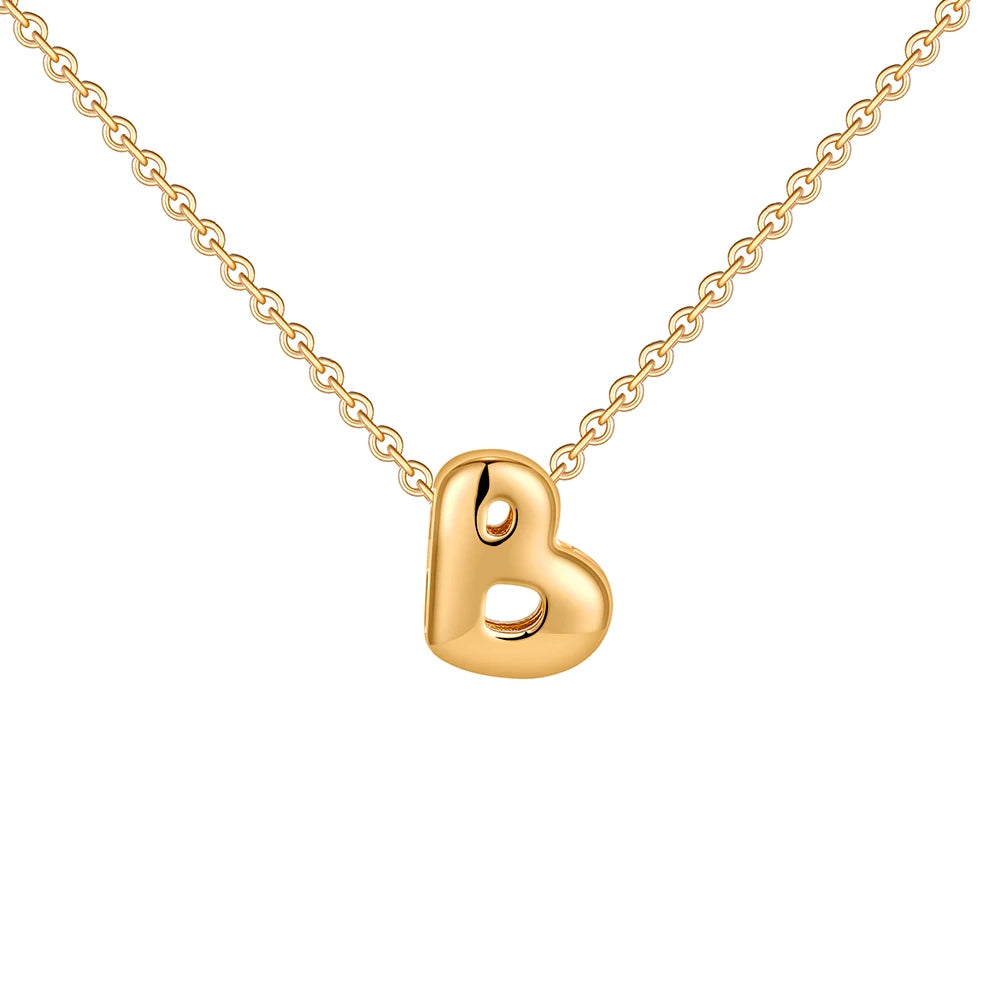 Dainty Mini Bubble Letter Necklace for Women