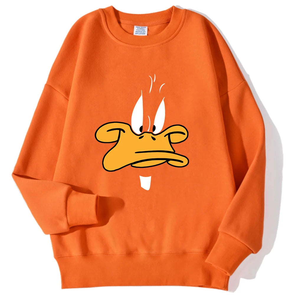 Cartoon Duck Personalized Print Man Hoodies Hip Hop Autumn Warm Hoodie Casual Fashion Hoody Harajuku Big Size Unisex Pullover
