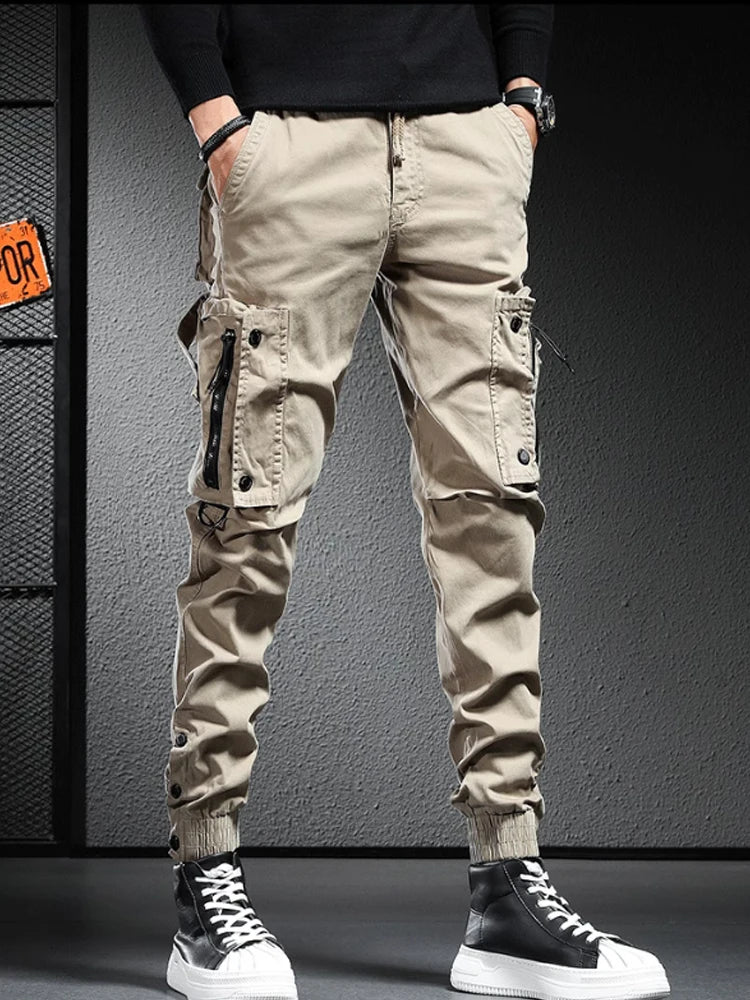 Multi-pocket overalls men's trousers