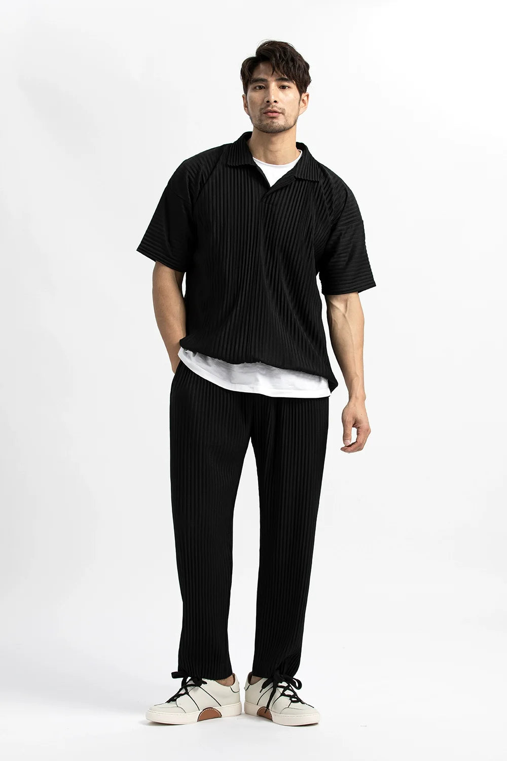 Miyake Pleated Pants For Men Casual Pants Men Japanese Streetwear Men Fashion Japanese Style Trousers Baggy Pants Wild Trousers
