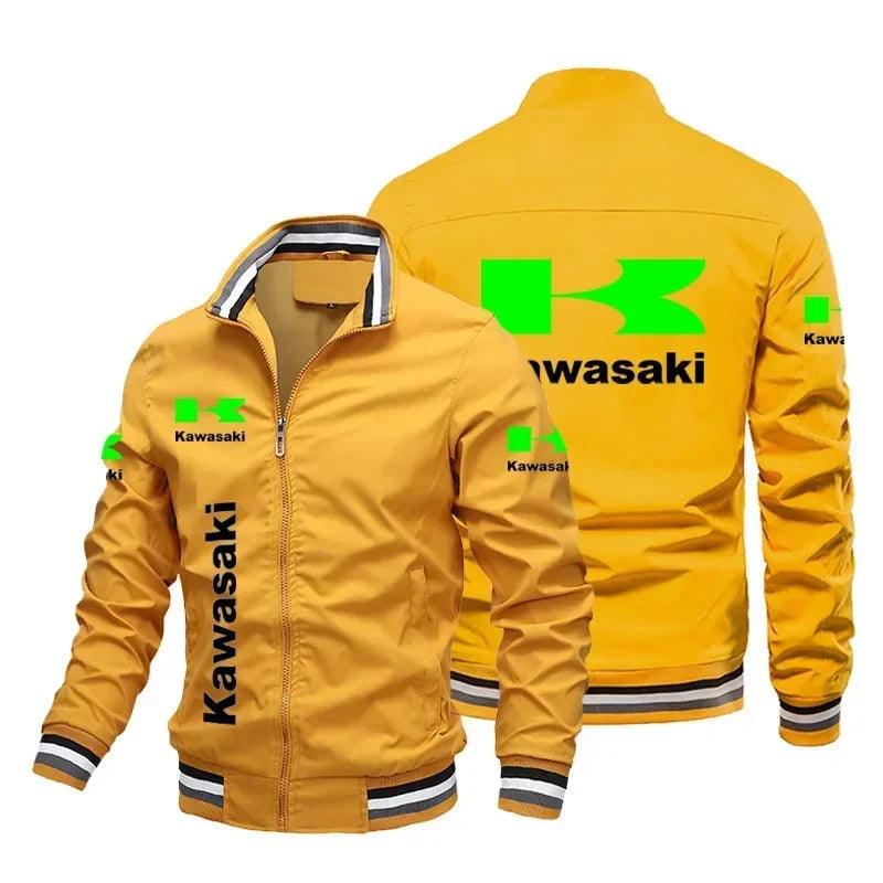 Kawasaki Herrenjacke, Fahrrad-Rennfahrerjacke, Outdoor-Sport-Motorradjacke, locker, lässig, Oversize, Herren-Kawasaki-Bekleidung