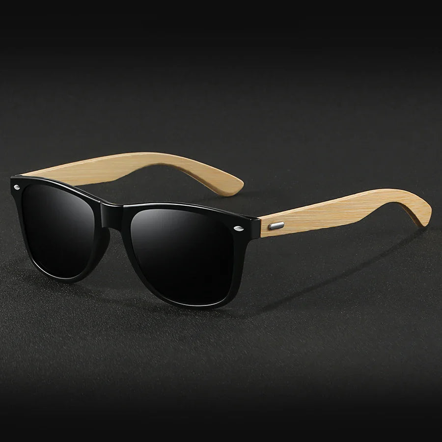 Fashion Bamboo Wood Vintage Square Sunglasses Men Women Luxury Brand Designer Sun Glasses Wooden Driving Fishing Eyewear