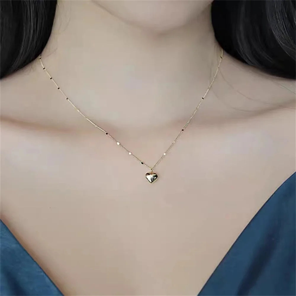 Simple Love Pendant Clavicle Chain Necklace