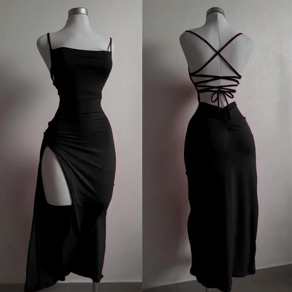 High sensibility halter strap Spice Girl bag hip dress