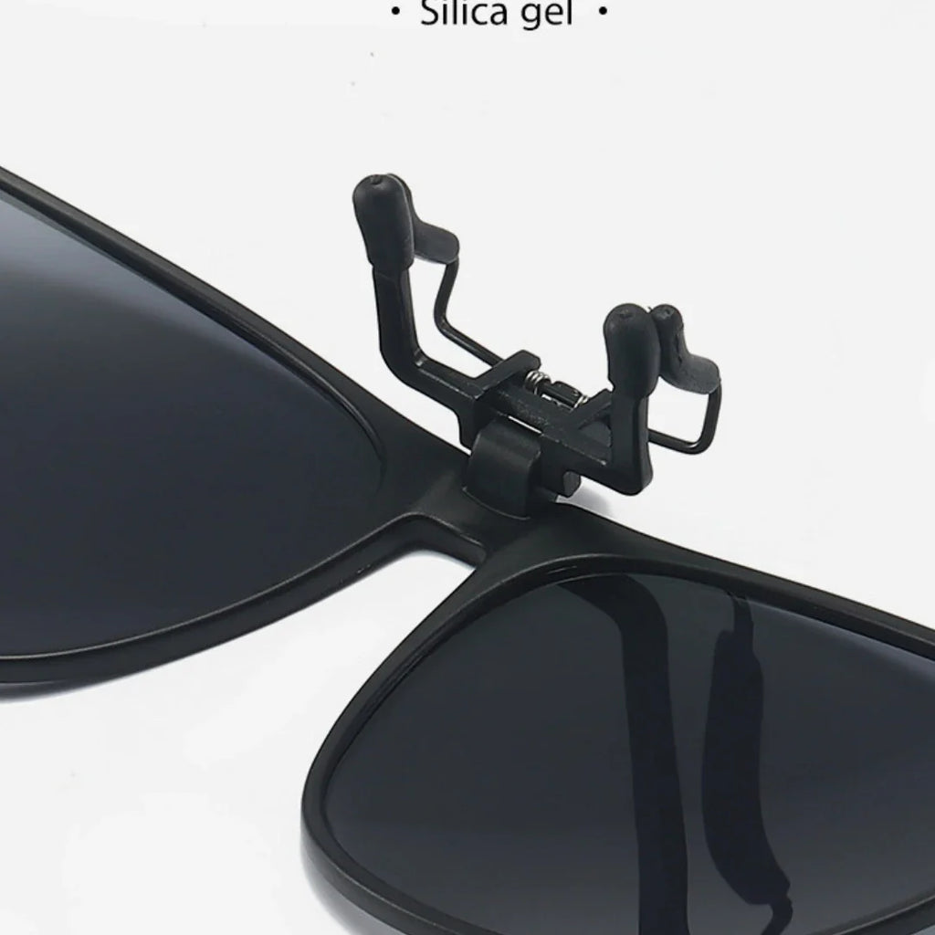 A Pair of New PC Clip Sunglasses for Outdoor Fishing and Driving. Clip Sunglasses for Day and Night Use.