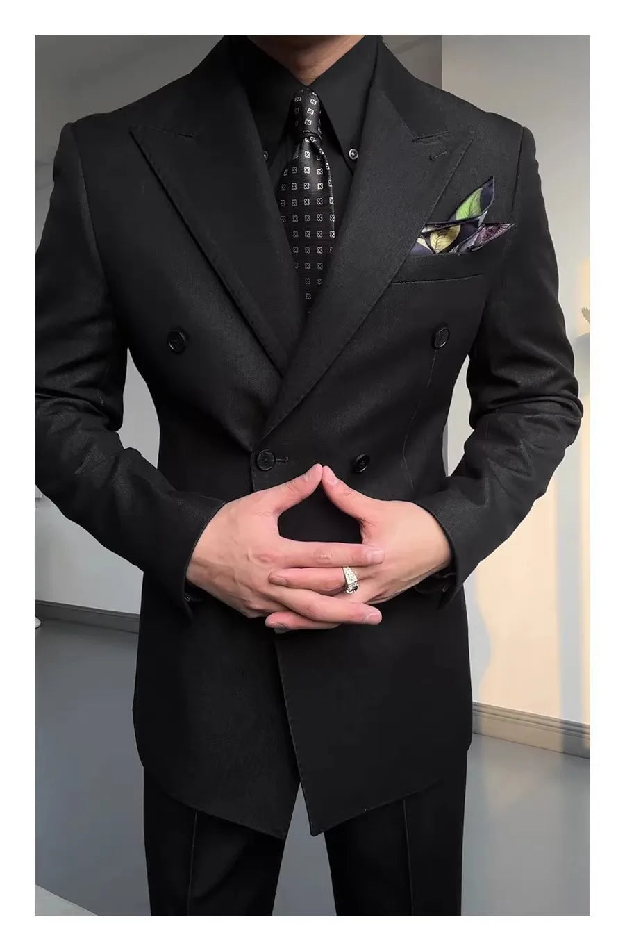 High-end Black Men's 2-piece Suit