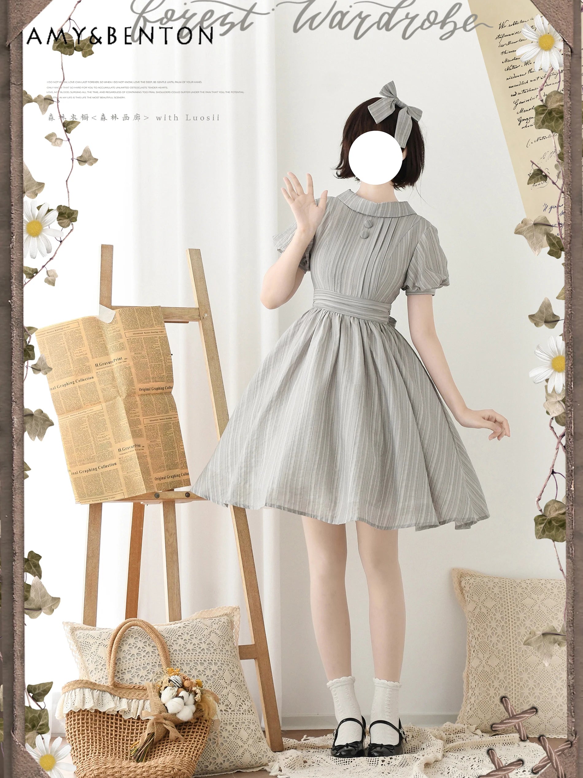 Retro Pastoral Style Elegant CLA Classical Tencel Dress for Women