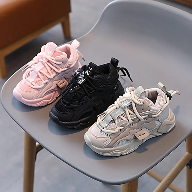 2025 Spring Children's Double Net Sports Shoes Boys Girls Slip-on Casual Shoes Soft Sole Breathable Single Shoe Trend Fashion