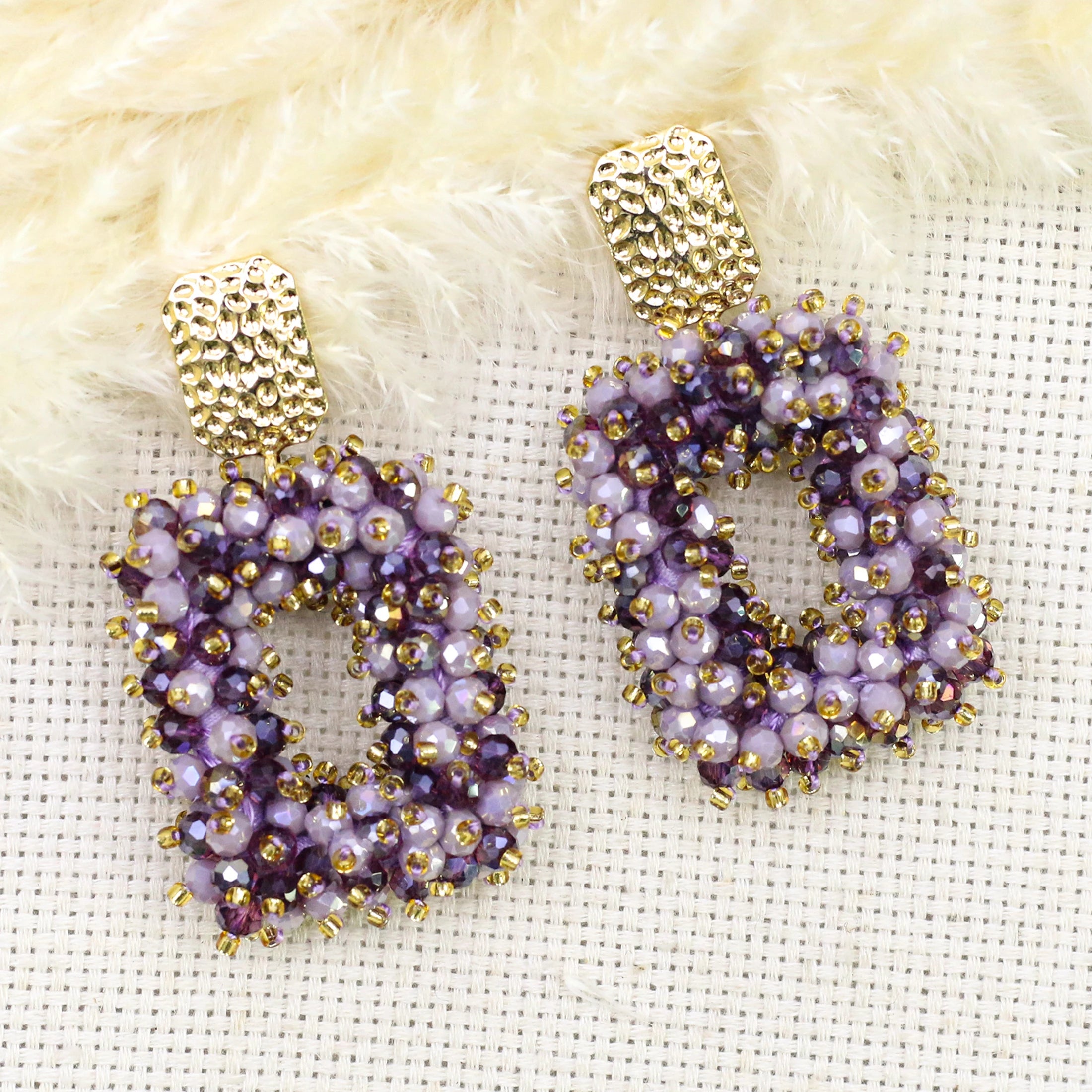 Square Crystal Drop Earrings for Women