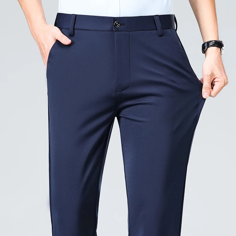 Summer Autumn Thin Trousers Men Formal Dress Suit Pants