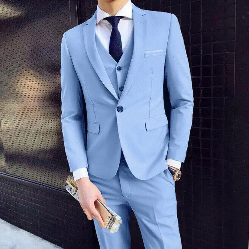 Men Three-piece Suit Elegant Formal Suit