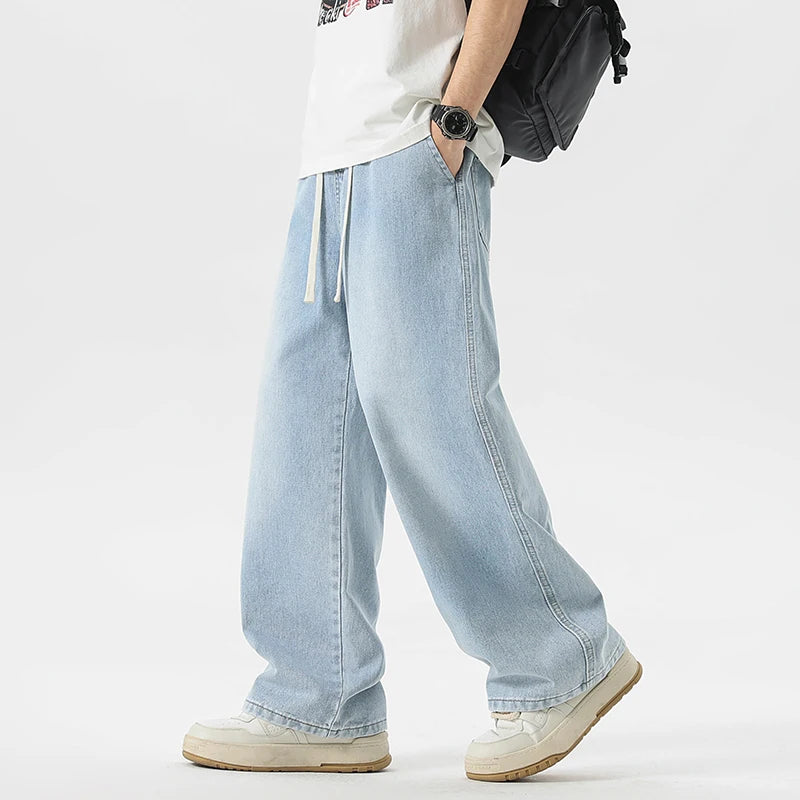Men's Jeans American Loose Wide-leg Loose Straight Casual Trousers Street Hip-hop Baggy Jeans Black Grey  Blue Streetwear Men