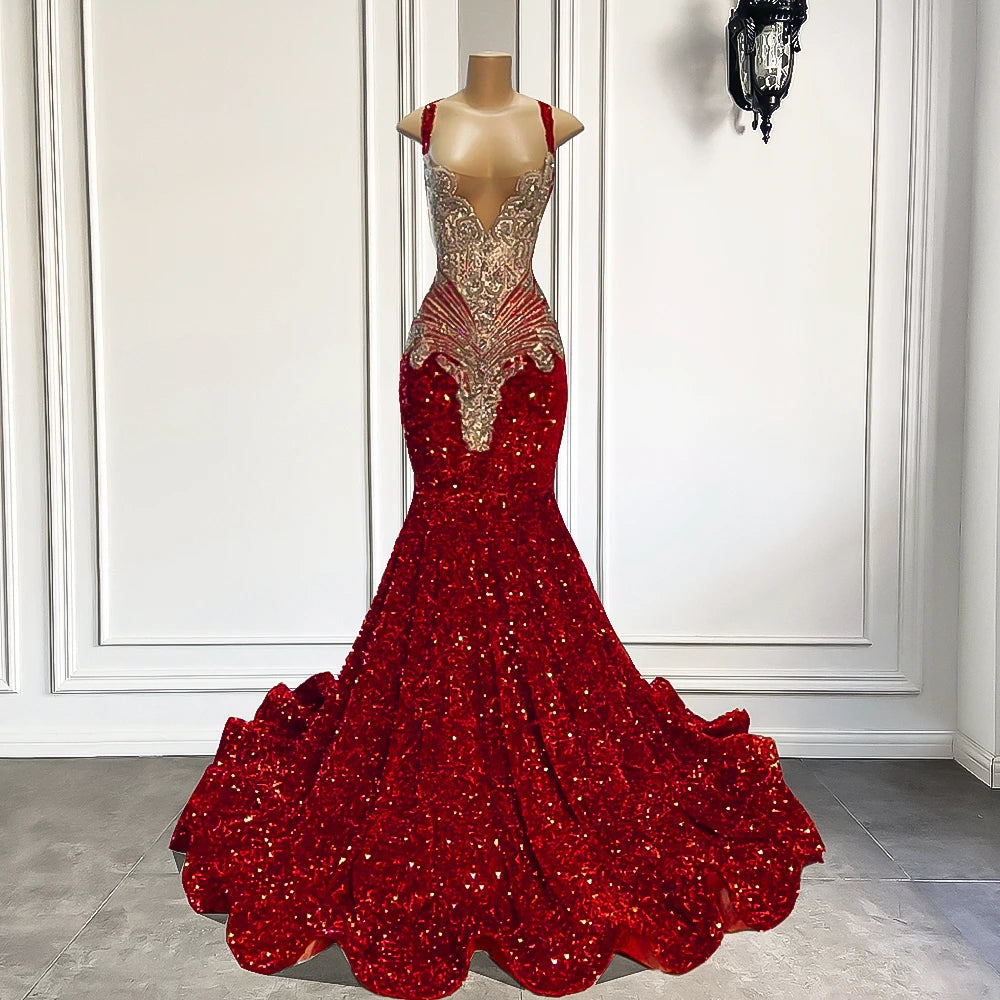 Gorgeous Long Prom Dresses Mermaid Style Luxury Sparkly Silver
