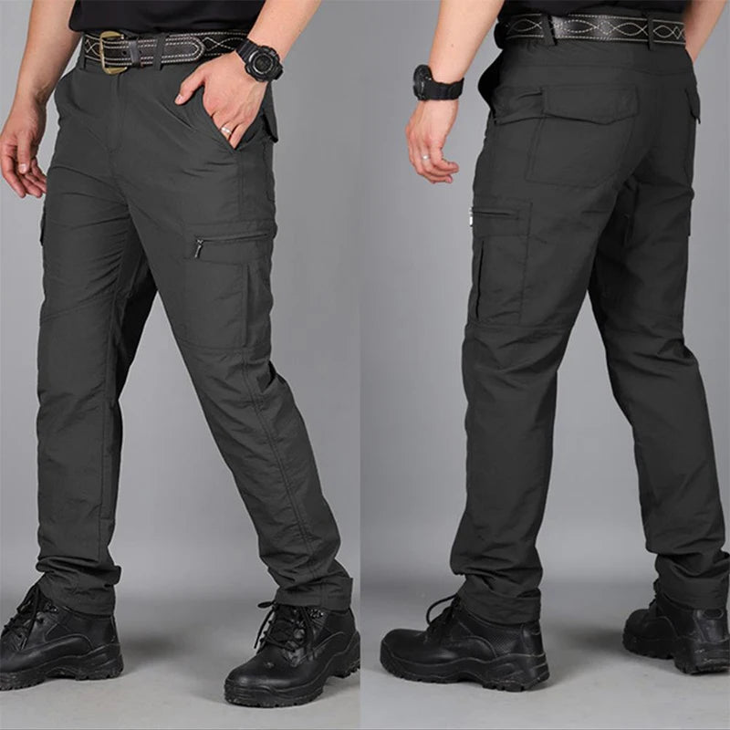 Men's Tactical Cargo Pants Casual Trousers Waterproof Multi-Pockets