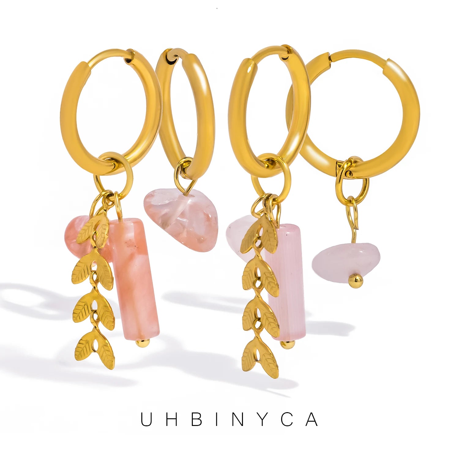 Stainless Steel 18K Gold PVD Plated Hoop Earrings for Women