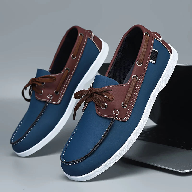 New Brand Casual Shoes for Men Comfy Leather Loafers Man Business Shoes Light Flat Social Shoe Male Driving Shoes Big Size 40-48