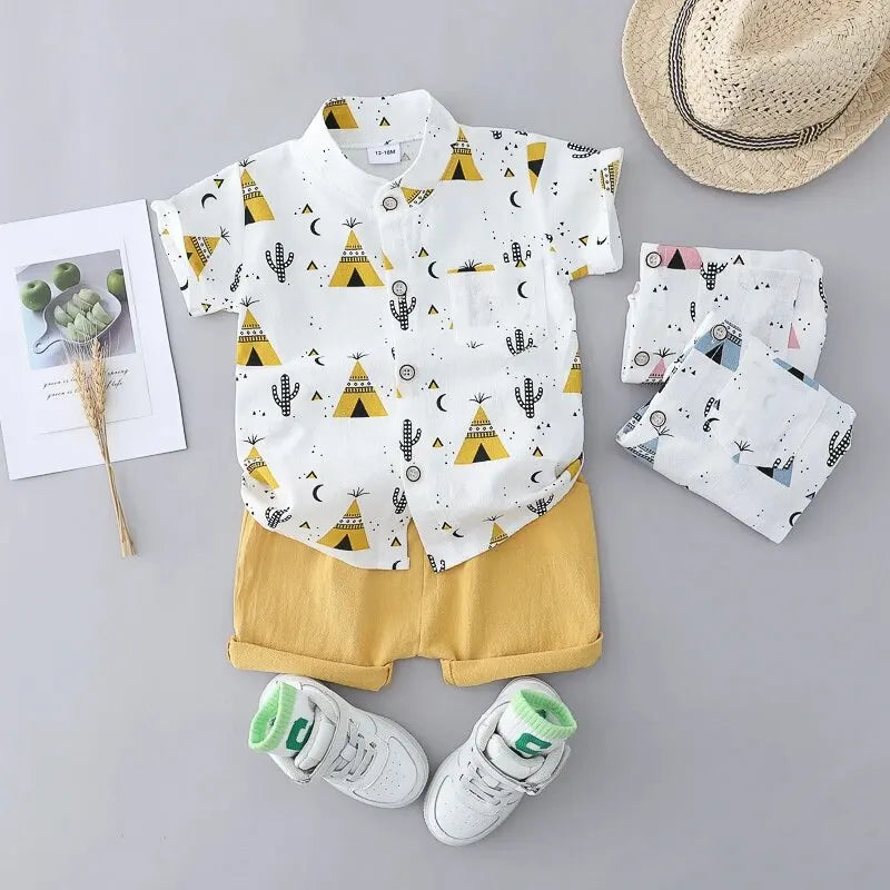 2PCS Children's Short Sleeved Shorts