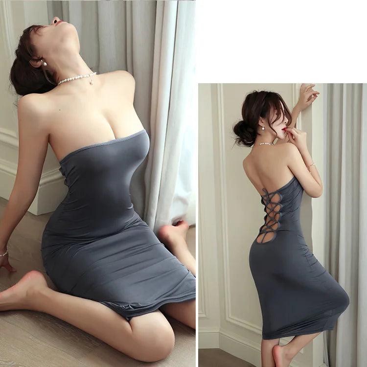 Open Back Dress Strap Hollow Out Temptation Evening Dress