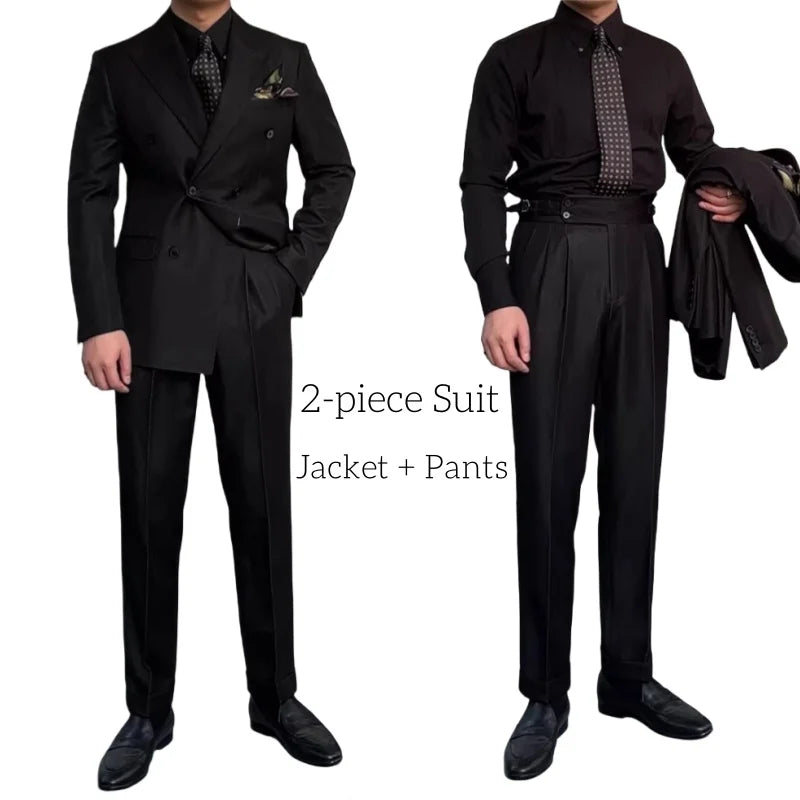 High-end Black Men's 2-piece Suit
