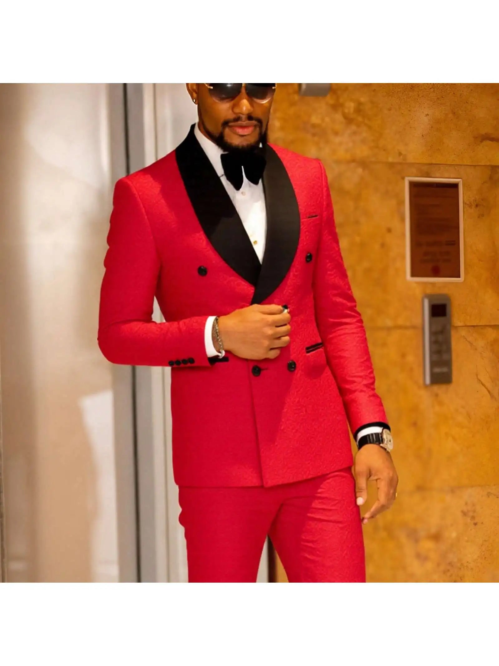 Men's 2 Piece Slim Fit Floral Tuxedo Suit