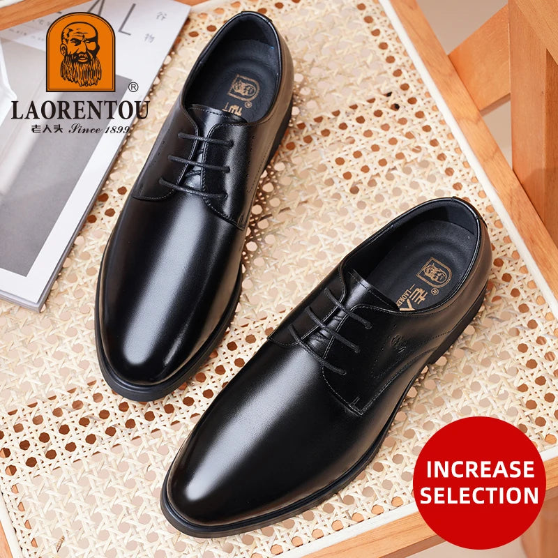Men's Genuine Leather Business Dress Shoes – Formal Oxford Style, Sizes 40–47