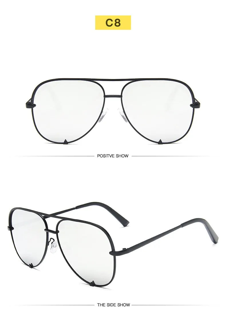 European And American Retro Style Double Beam Toad Mirror Men and Women Metal Sunglasses