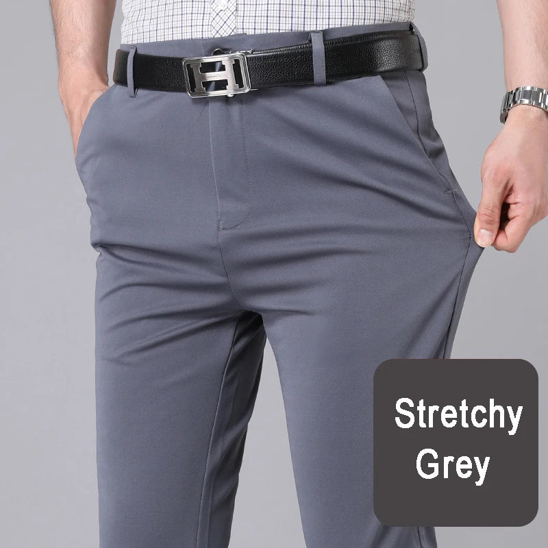 Male Smart Casual Pants Stretchy Sports Men's Fast Dry Trousers