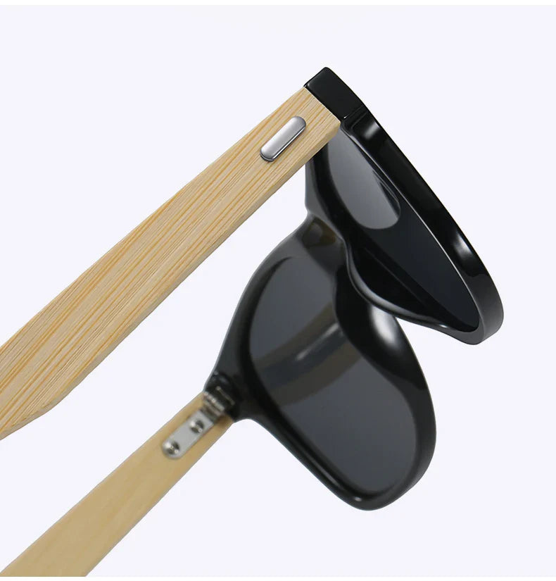 Fashion Bamboo Wood Vintage Square Sunglasses Men Women Luxury Brand Designer Sun Glasses Wooden Driving Fishing Eyewear