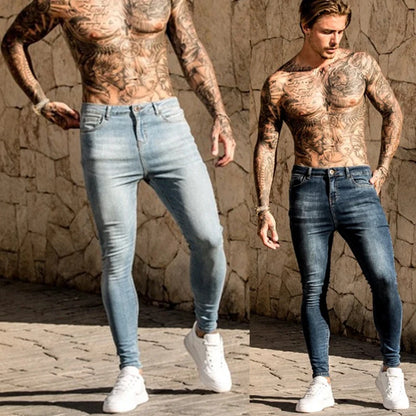 Men's Fashion skinny jeans boys Classic Elastic Cotton Slim Jeans