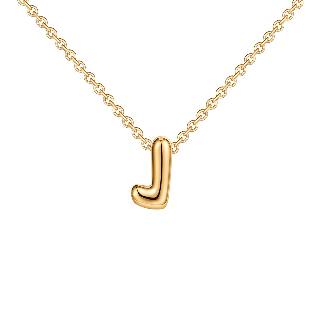 Dainty Mini Bubble Letter Necklace for Women