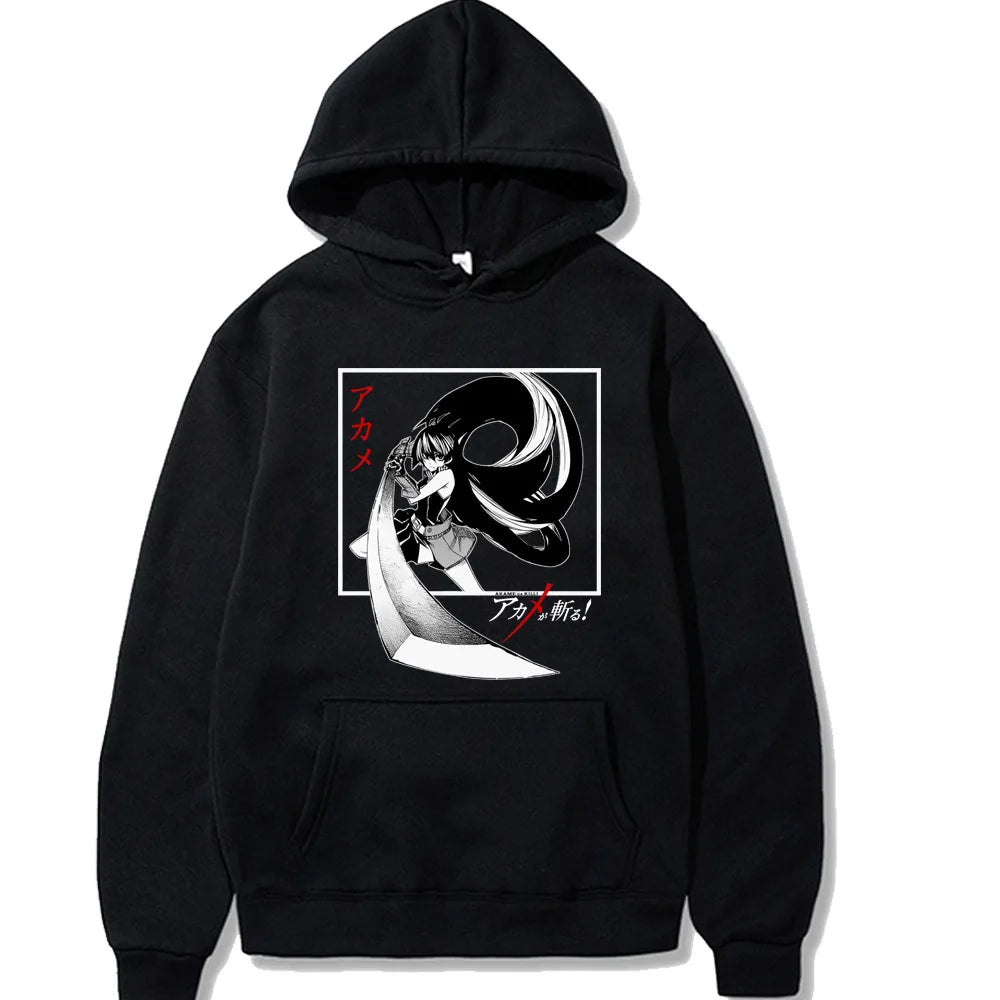 Akame Ga KILL Japanese Anime Hoodie Men's and Women's Harajuku Pullover Street Wear Unisex Autumn/Winter Plushed Brand Sweater