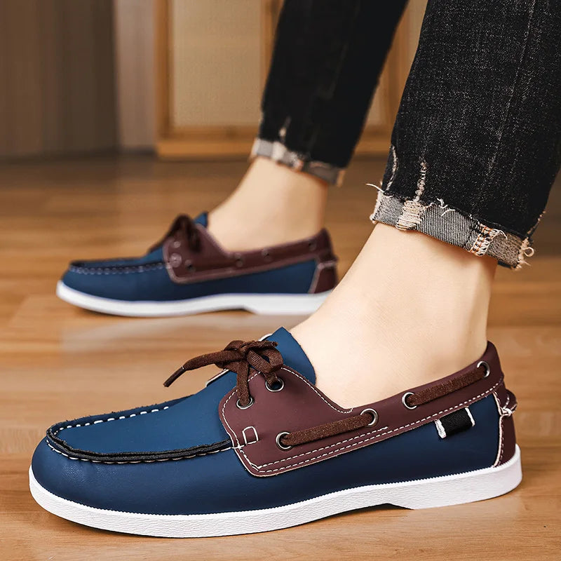 New Brand Casual Shoes for Men Comfy Leather Loafers Man Business Shoes Light Flat Social Shoe Male Driving Shoes Big Size 40-48