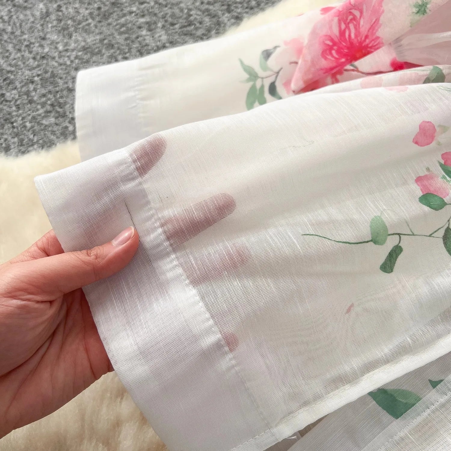 Spring Holiday Gorgeous Flower Organza Dress Lantern Long Sleeve